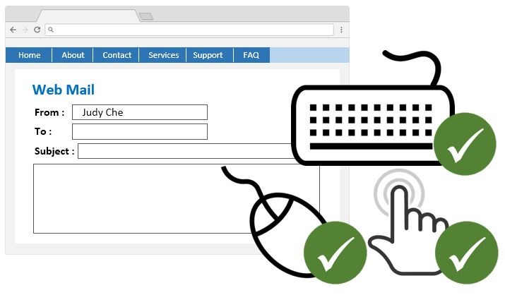 An online input form sample which accepts keyboard input, mouse input and touch screen.